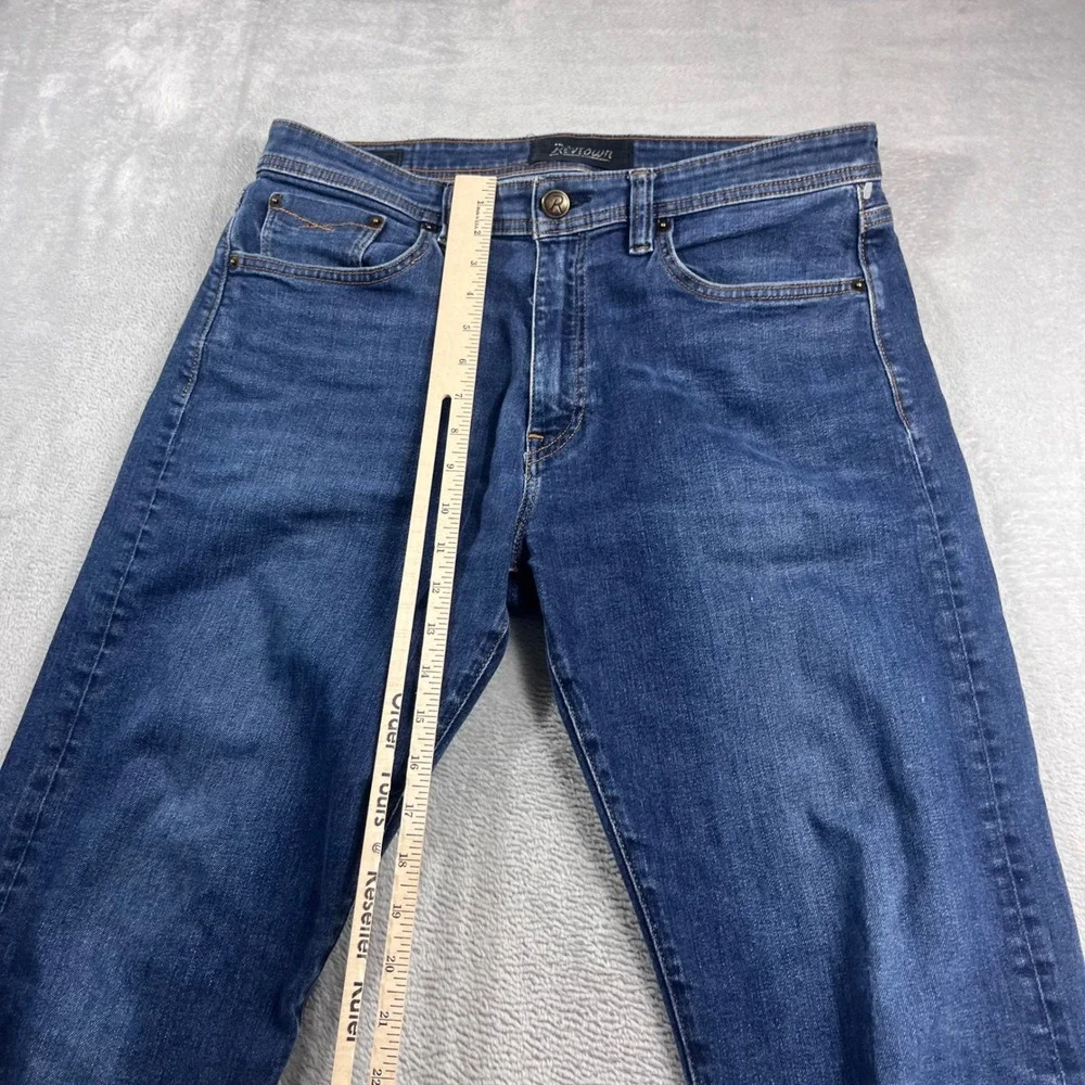 Revtown Automatic Mens Jeans 34x30 Blue Dark Wash Stretch Denim Straight Leg